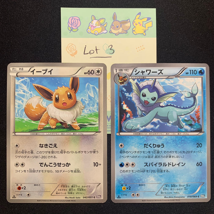 [Lot 3] Evoli & Aquali ed1 - BW4 Dark Rush & BW8 Spiral Force - Missing No.